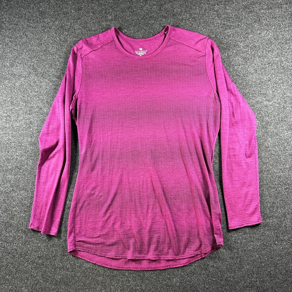 Segments Womens Size XL 100% Merino Wool Long Sleeve Top Base Layer Shirt Fushia